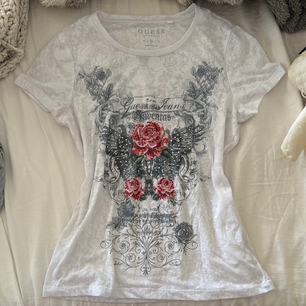 guess floral wings shirt